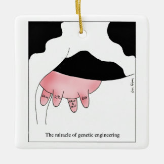 Genetische Engineering Cow GGO-uier-Cartoon Keramisch Ornament
