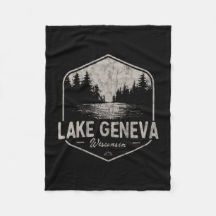 Geneva Meer Wisconsin Buitenshuis Vintage Fleece Deken