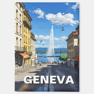 Geneva Straat Zwitserland Reizen Jet d'eau Magneet