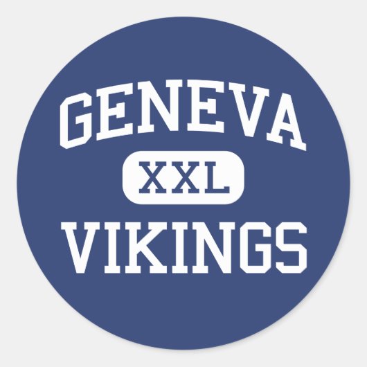 Geneva Vikings Middelbare School Geneva Illinois Ronde Sticker (Voorkant)