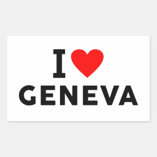 Geneva Zwitserland liefde stad hart als reizen Rechthoekige Sticker