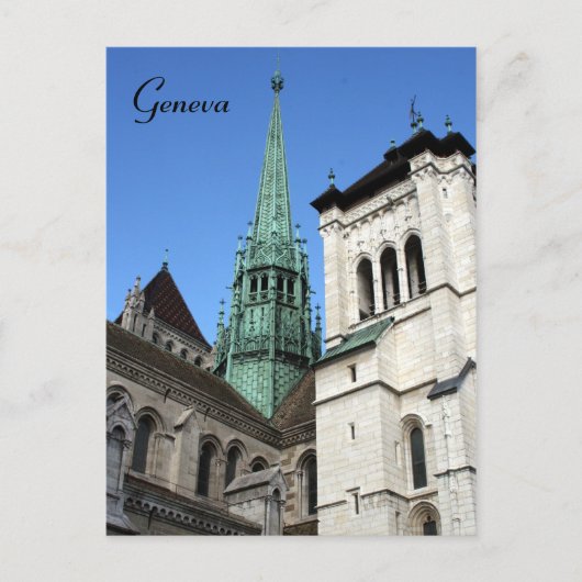 genève cathedraal briefkaart (Voorkant)