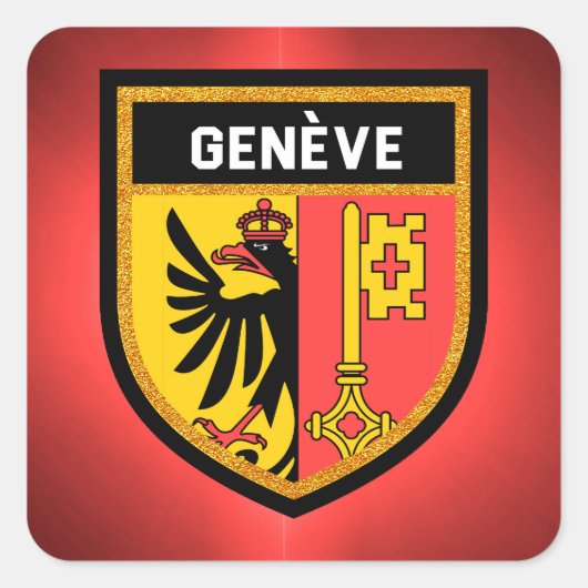 Genève Flag Vierkante Sticker (Voorkant)