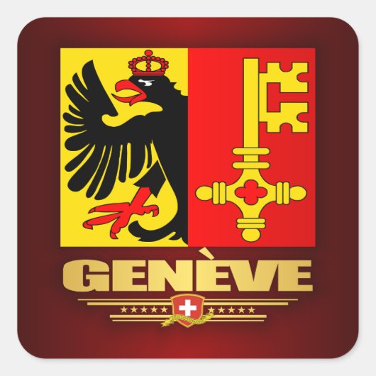 Genève (Geneve) Vierkante Sticker (Voorkant)