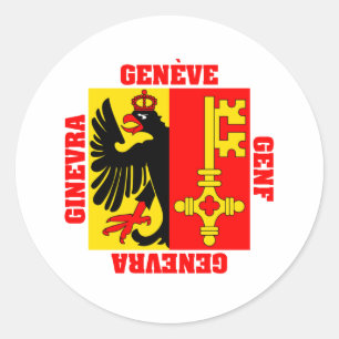 Genève, kanton Flag Zwitserland Ronde Sticker