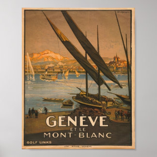  Genève Mont Blanc Zwitsers Poster voor Toerisme