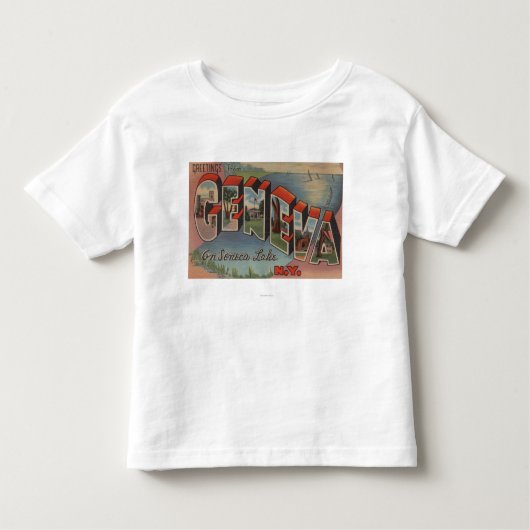 Genève, New York - grote letterscènes Kinder Shirts (Voorkant)