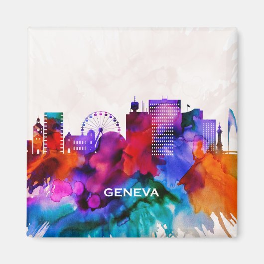 Genève Skyline Magneet (Voorkant)