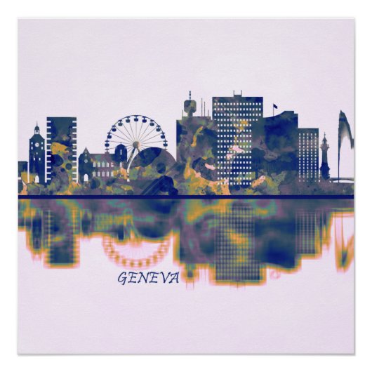 Genève Skyline Perfect Poster (Voorkant)