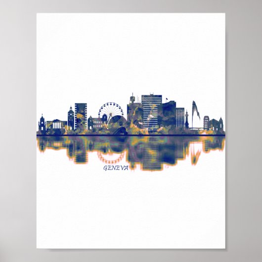 Genève Skyline Poster (Voorkant)