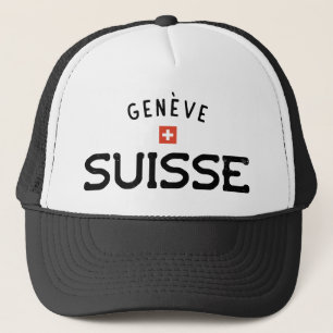 Geneve suisse met verdringing (Genève, Zwitserlan Trucker Pet