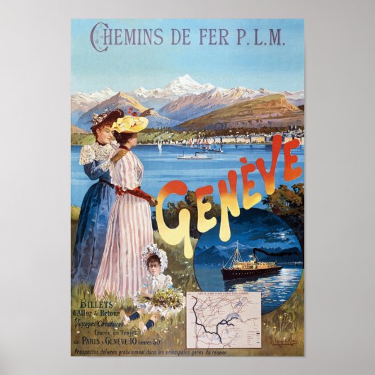 Genève Suisse Poster vintage 1890 (Devant)