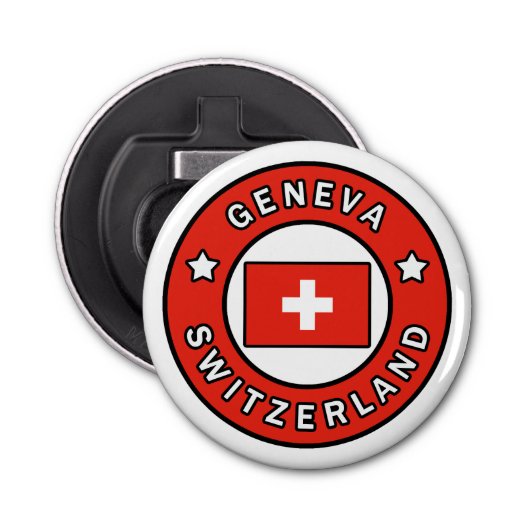 Genève Zwitserland Button Flesopener (Voorkant)