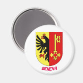 Genève Zwitserland Crest Magnet Magneet (Voorkant / Achterkant)