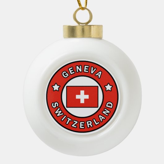Genève Zwitserland Keramische Bal Ornament (Voorkant)