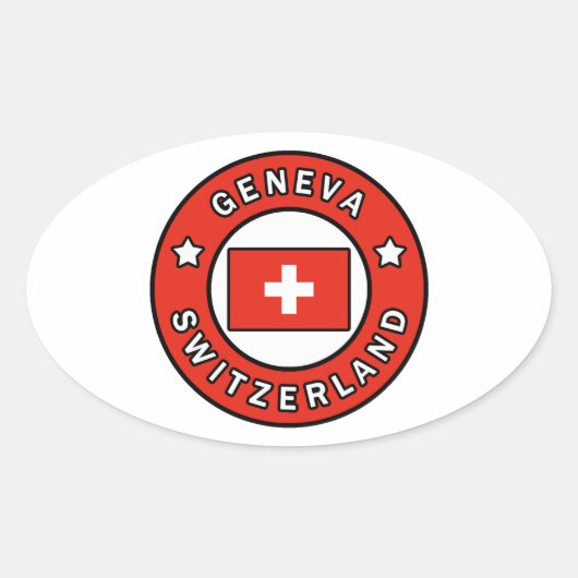 Genève Zwitserland Ovale Sticker (Voorkant)
