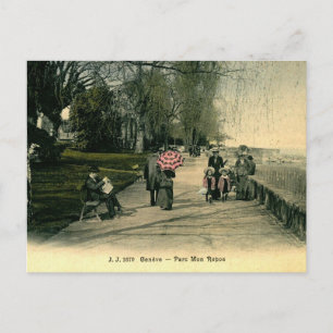 Genève Zwitserland Parc Mon Repos jaren 1910 Briefkaart