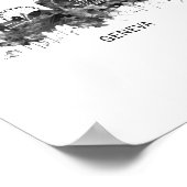 Genève Zwitserland Skyline BW Poster (Hoek)