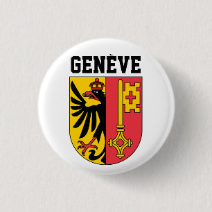 Genève, Zwitserland - wapen Ronde Button 3,2 Cm