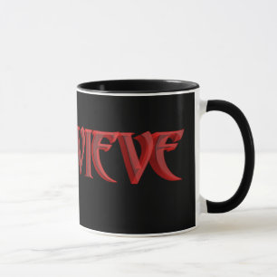Genevieve Black 11 oz Ringer Mok