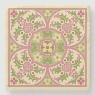 "Genevive" Gothic Revival Floral Medallion Stenen Onderzetter
