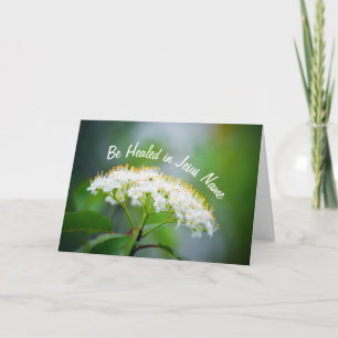 Genezen in Jezus' Naam Witte Bloemen Christelijk  Kaart