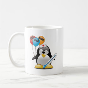 Genezend binnenkort. Pinguïn Verpleegster. Koffiemok