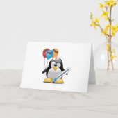 Genezend. Pinguïn verpleegster. Kaart (Gele Bloem)