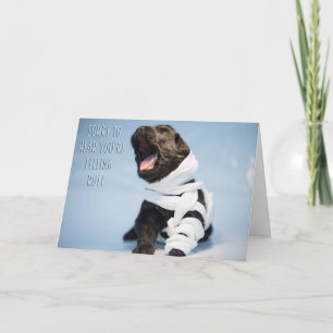 Genezende wensen pup kaart