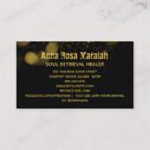 ** Genezer Therapeut Gouden Glitter Bokeh Mystiek Visitekaartje (Achterkant)