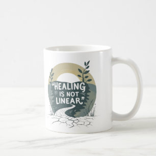 Genezing is niet lineair – Motivatie quote Mok