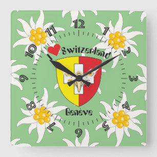 Genf / Genève Schweiz Suisse Svizzera Uhr Vierkante Klok