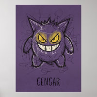 Gengar Chaotische Krabbel Kunst - Ruwe Geest Schad