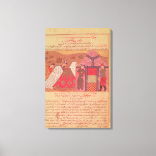 Genghis Khan buiten zijn tent Canvas Afdruk