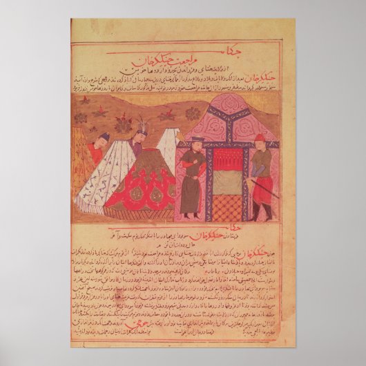 Genghis Khan buiten zijn tent Poster (Voorkant)