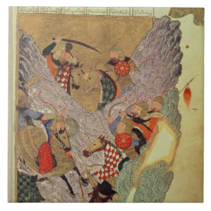 Genghis Khan (c.1162-1227) die tegen de Chinezen s Tegeltje