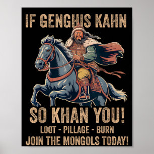 Genghis Khan citaat grappig Mongolië geschiedenis Poster