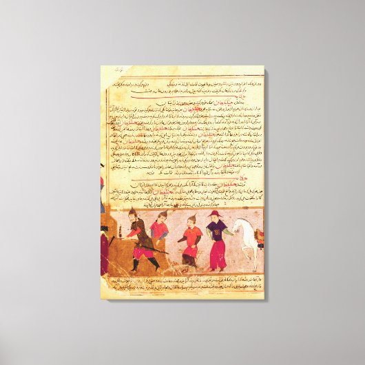 Genghis Khan en zijn zonen door Rashid al-Din Canvas Afdruk (Voorkant)