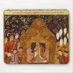 Genghis Khan in zijn tent door Rashid al-Din Muismat