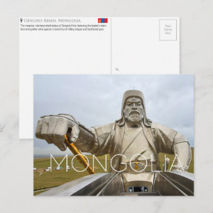 Genghis Khan-standbeeld, Mongolië Reisansichtkaart Briefkaart