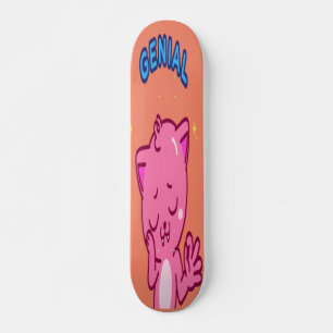 Geniaal - Cute Pink Cat Skateboard