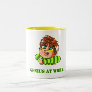 Geniaal op het werk tweekleurige koffiemok
