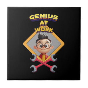 Geniaal werk Grappig Geek Reparatie Computer Anima Tegeltje