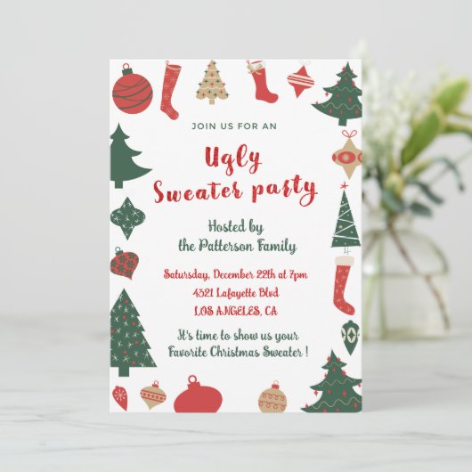 Génial invitation de la fête de pull (Debout devant)