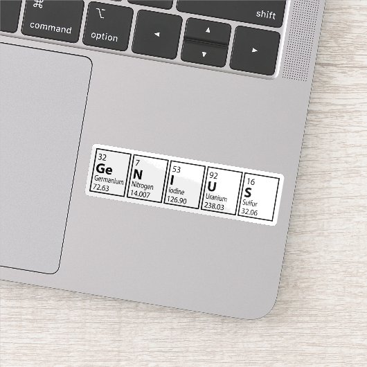 Geniale Periodic Table Science Nerd Grappig Sticker (Detail)