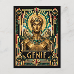 Genie, Art Deco mythisch Briefkaart