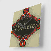 Genie Magie Geloven Aangepaste Wandklok Vierkante Klok (Hoek)