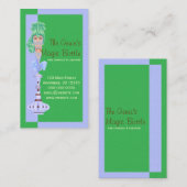 Genie op een fles visitekaartje (Voorkant / Achterkant)