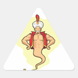 Genie Uiterlijk van Magic Lamp Driehoek Sticker