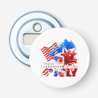 Geniet Cool USA 4 juli T-shirts Fijne Onafhankelij Button Flesopener